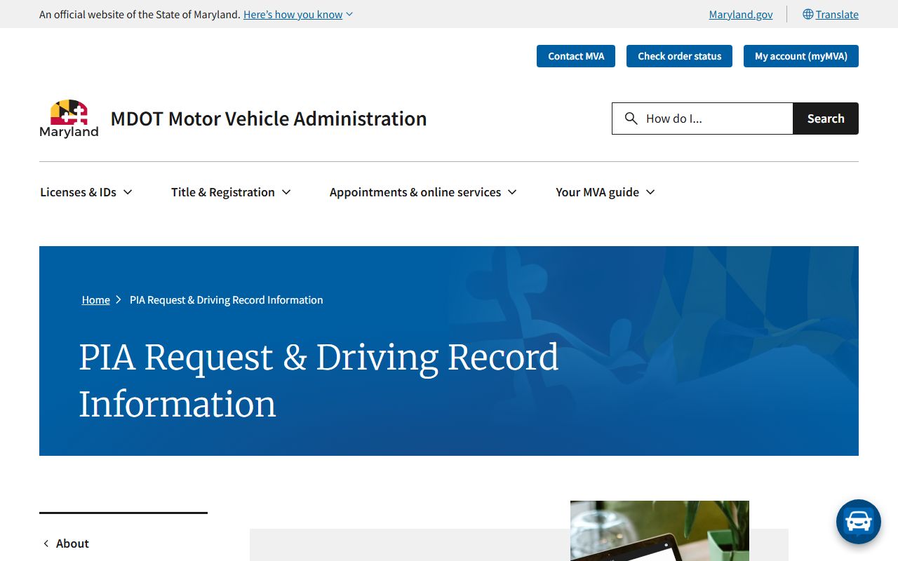 Kent County traffic court records MVA driving record request